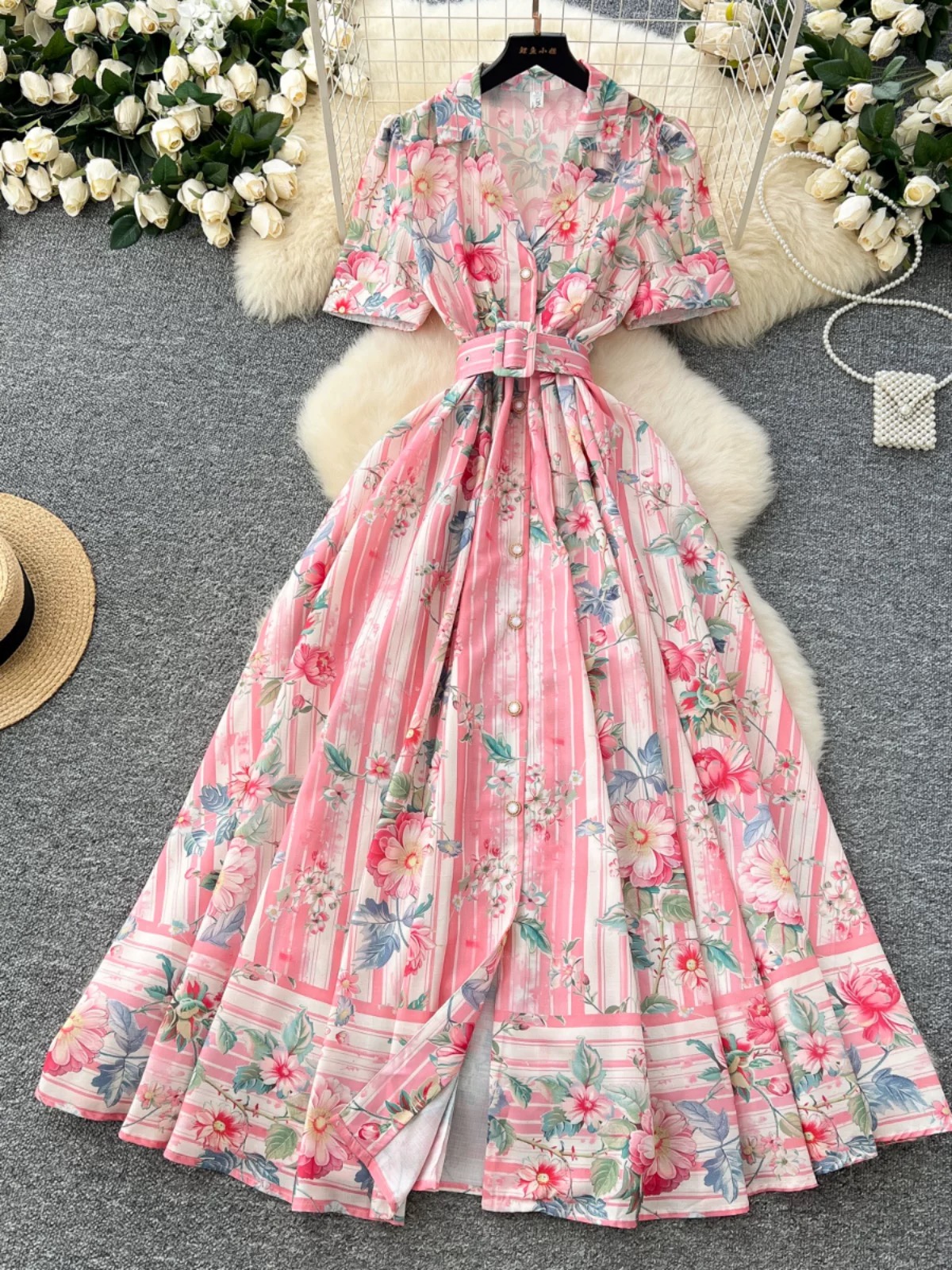 Malibu loving floral print Dress ED176 image