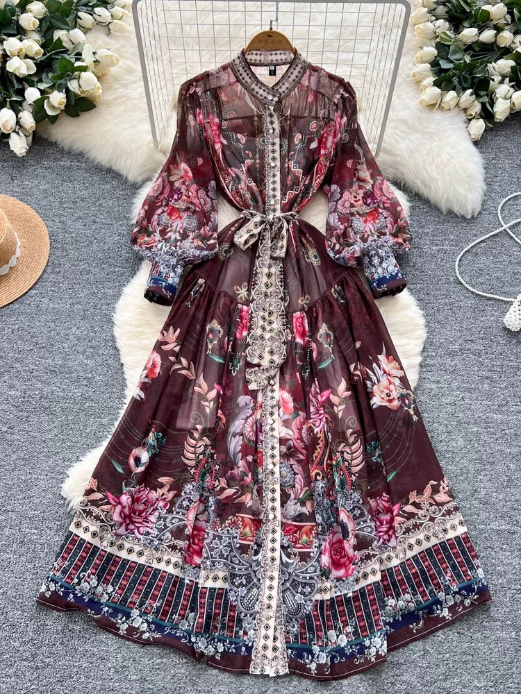 Let’s part ways floral print dress ED147 image