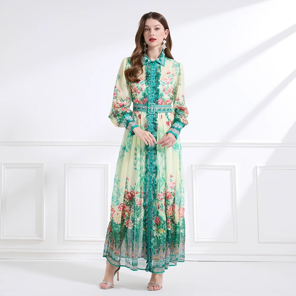 Never too jolly print dress ED193 image