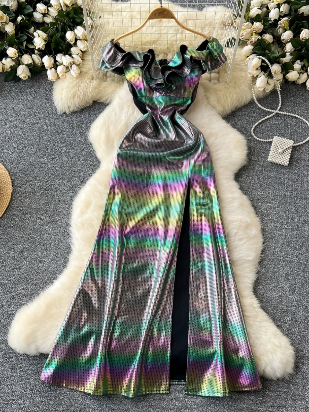 She’s amazing metallic dress EVD278 image