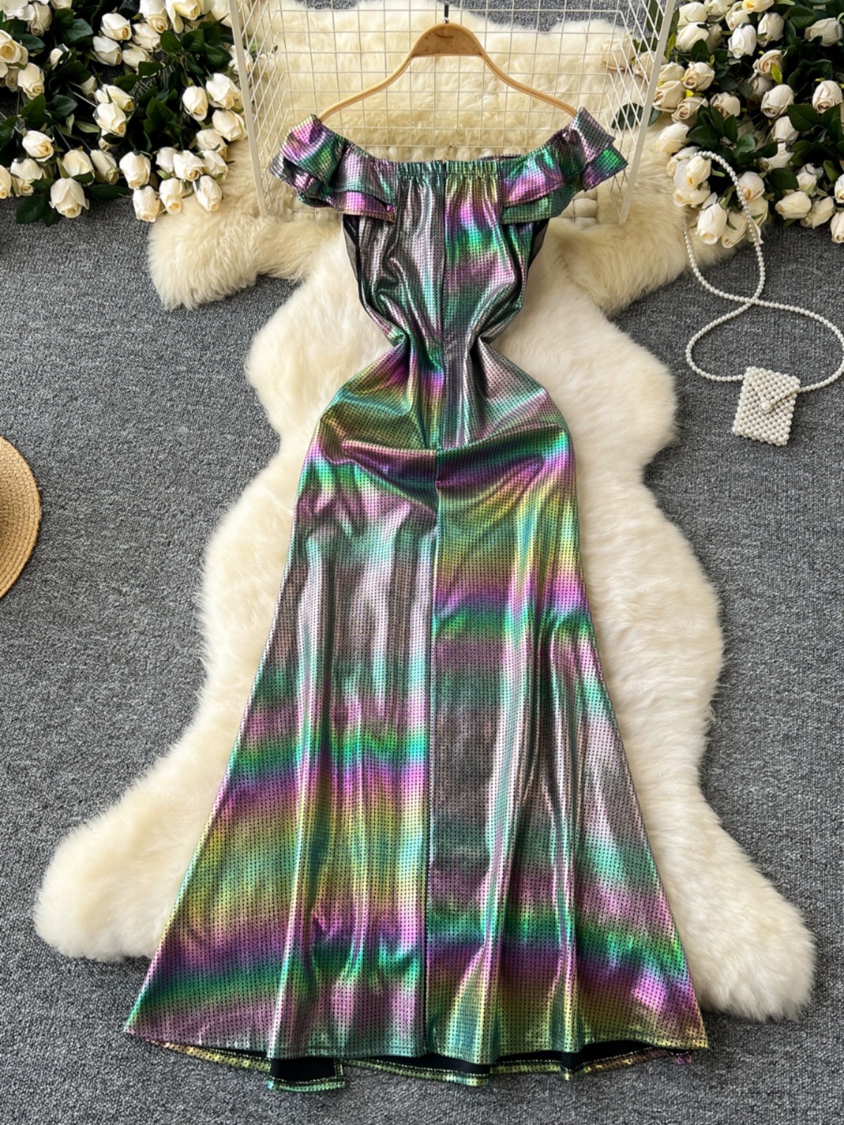 She’s amazing metallic dress EVD278 image