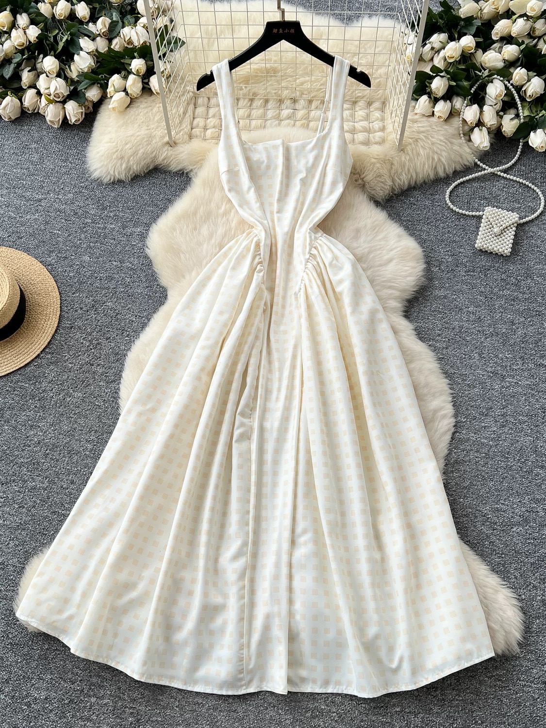 Material girl check dress CD277 image