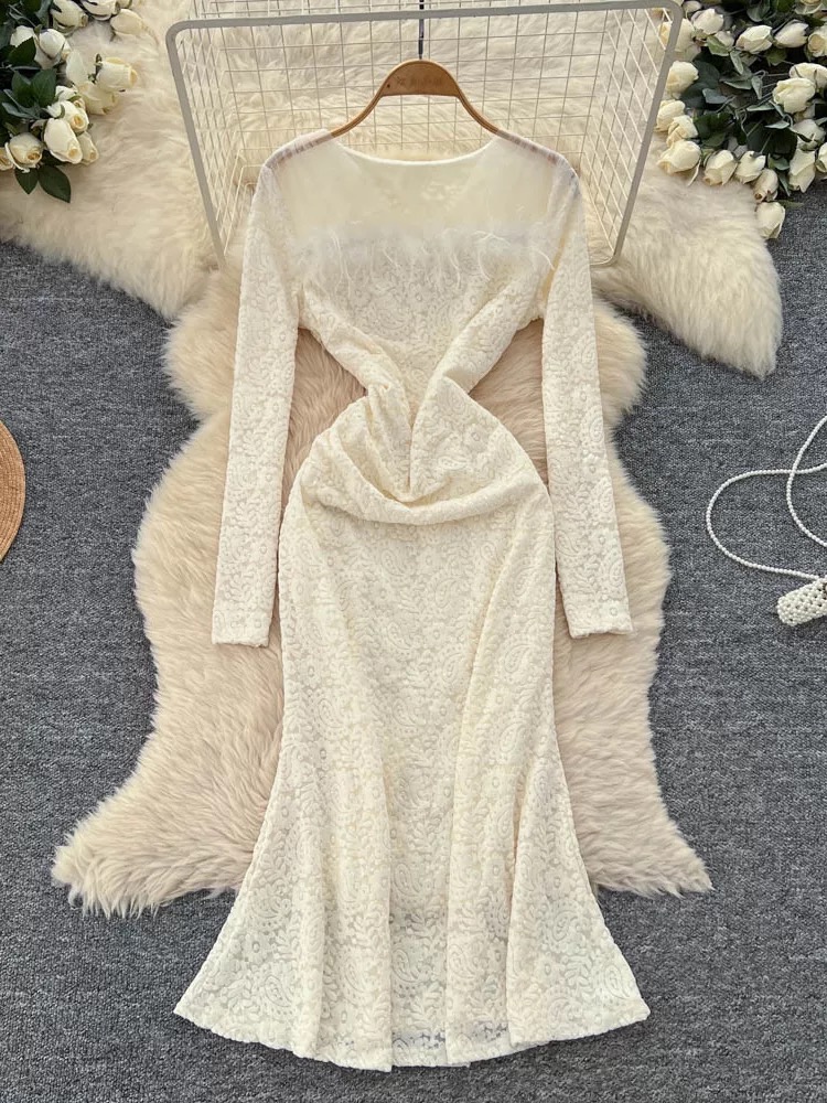 No blocked hearts lace dress FD1256 image