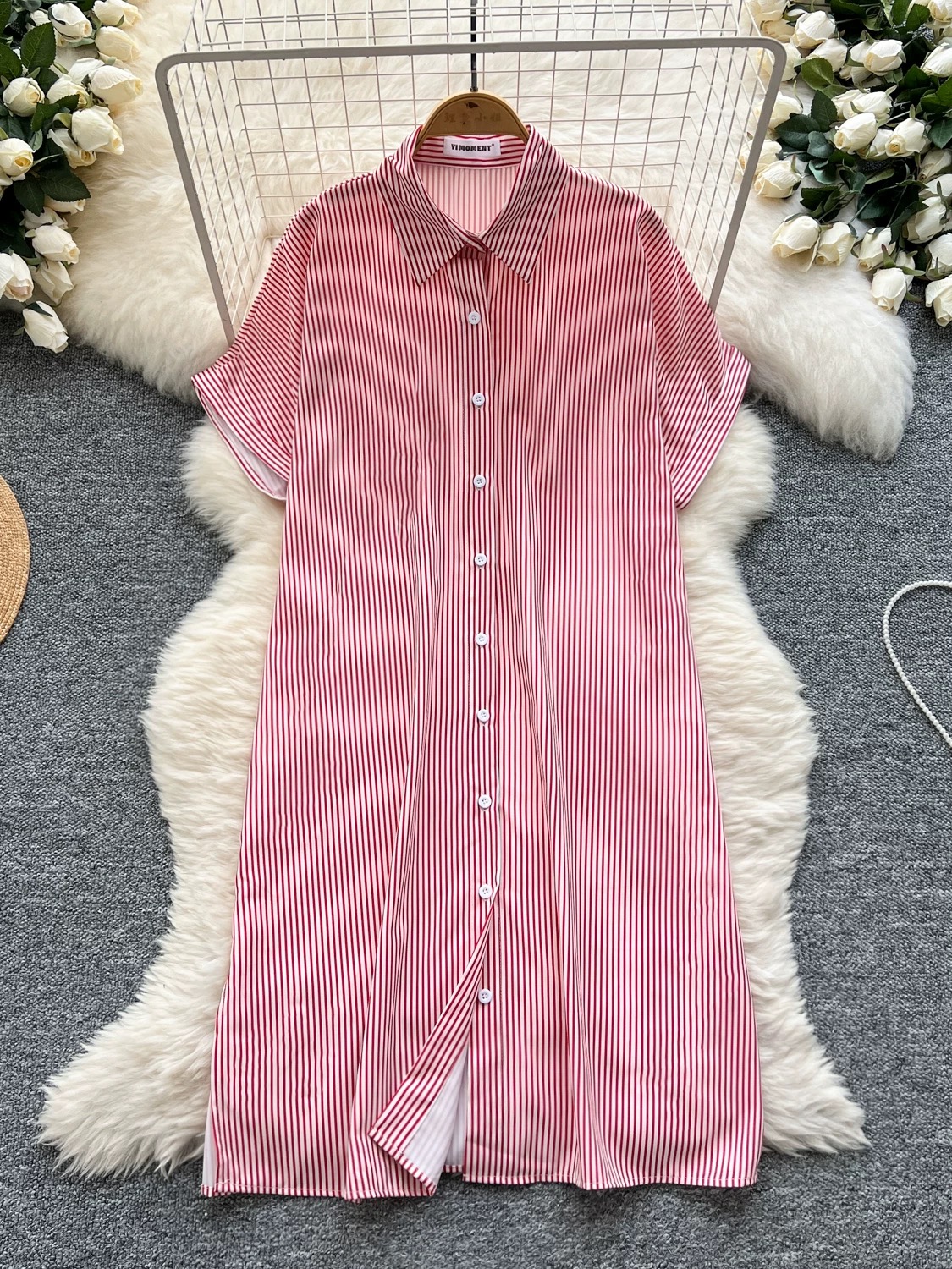 Palm trees and ocean shirt dress SD125 image