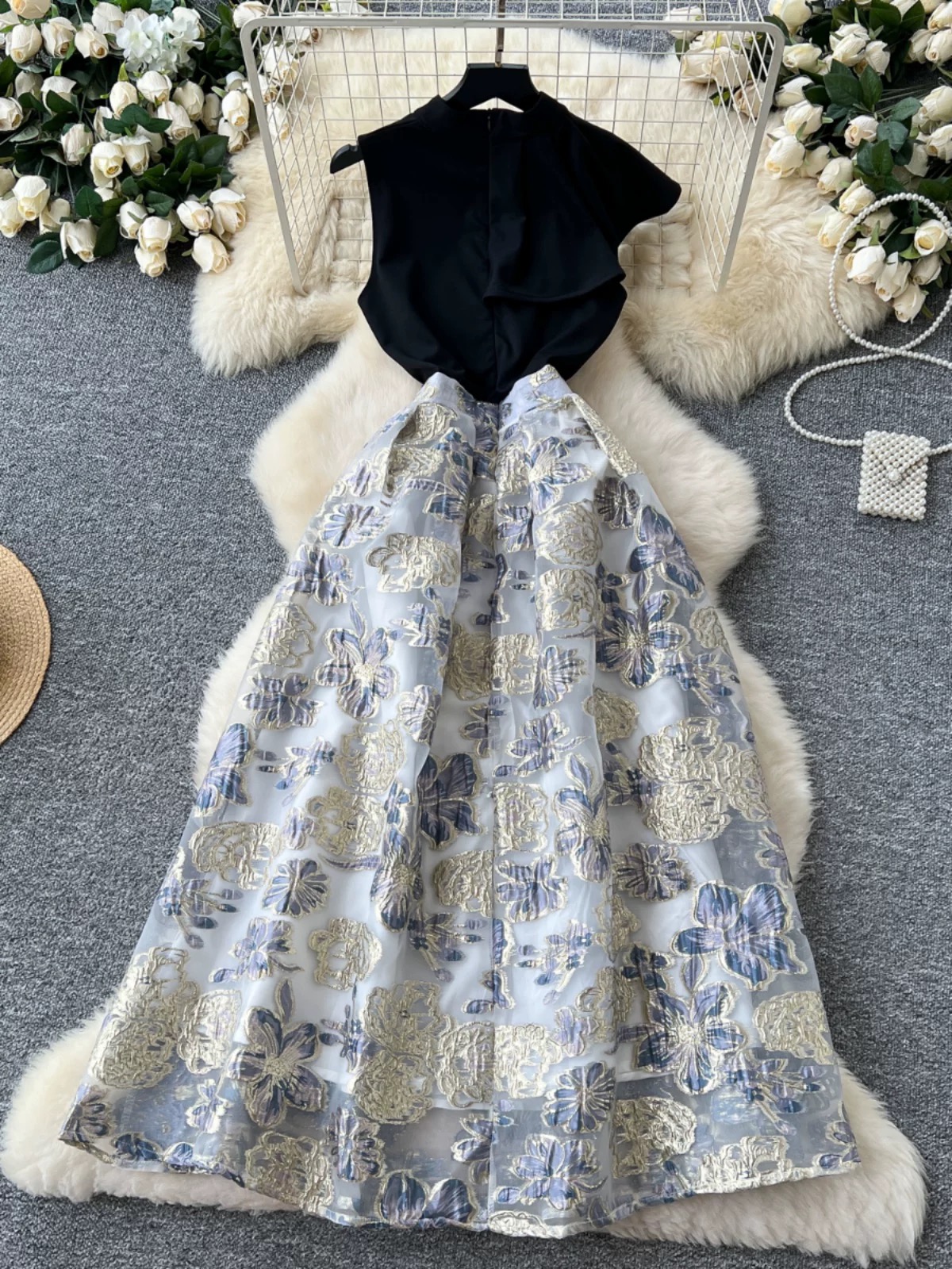 While we wait sparkle jacquard dress FD1241 image