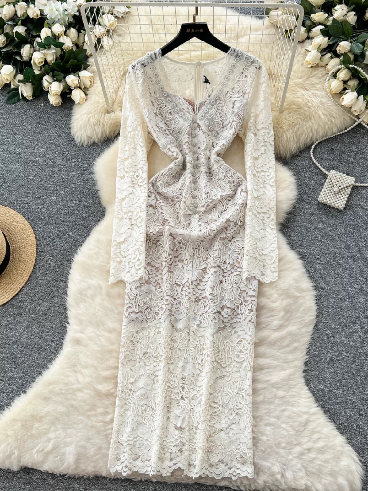 Causing trouble lace dress FBC425