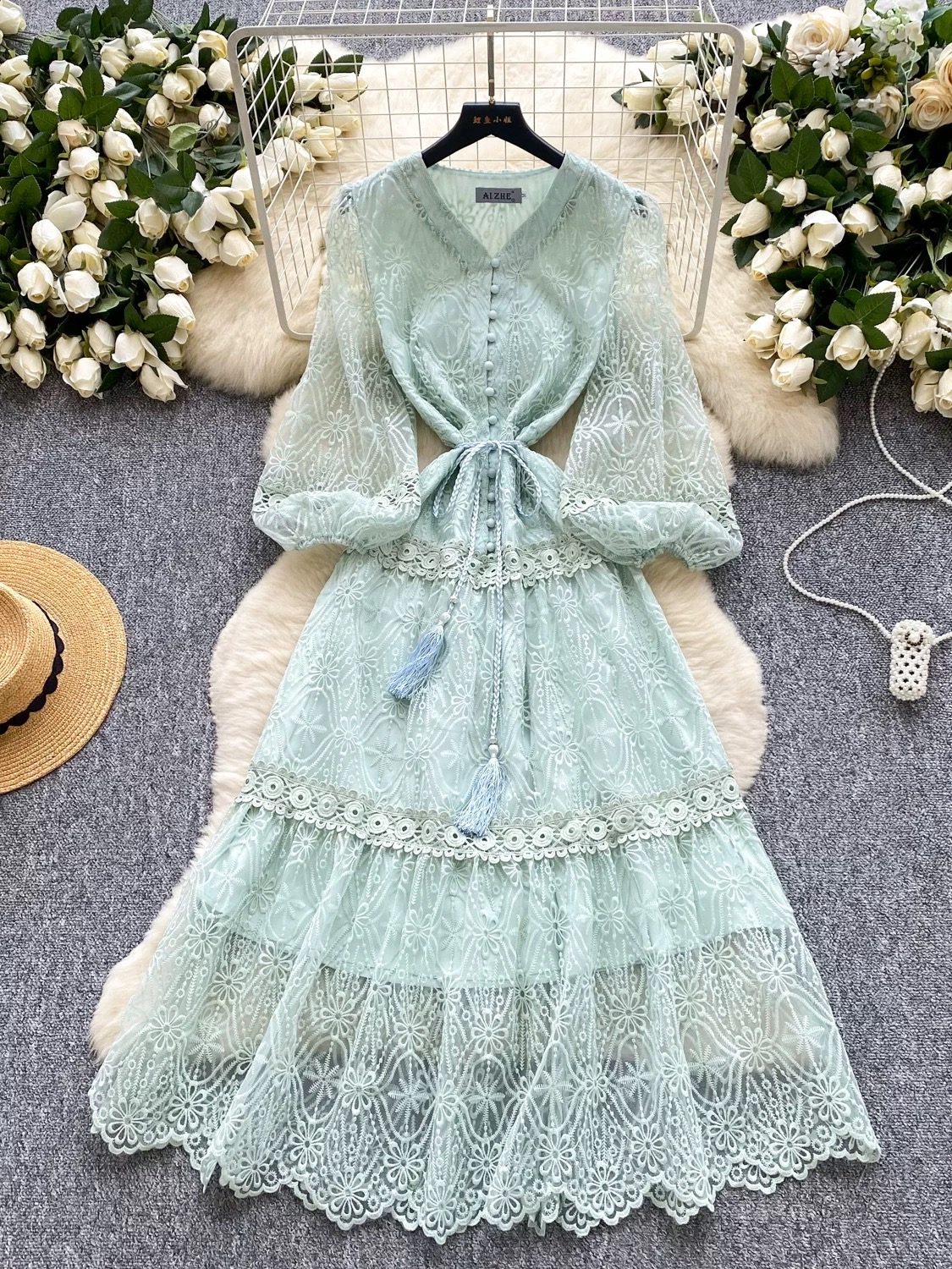 Russian lady lace dress FD382 image