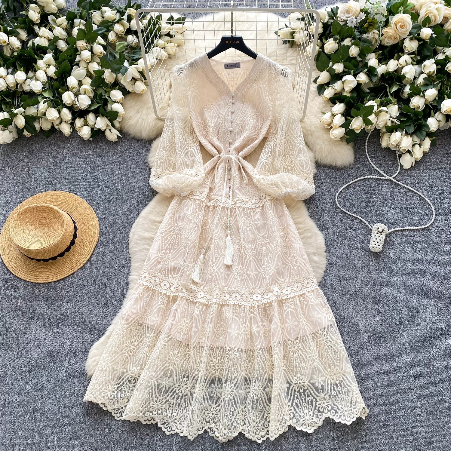 Russian lady lace dress FD382 image