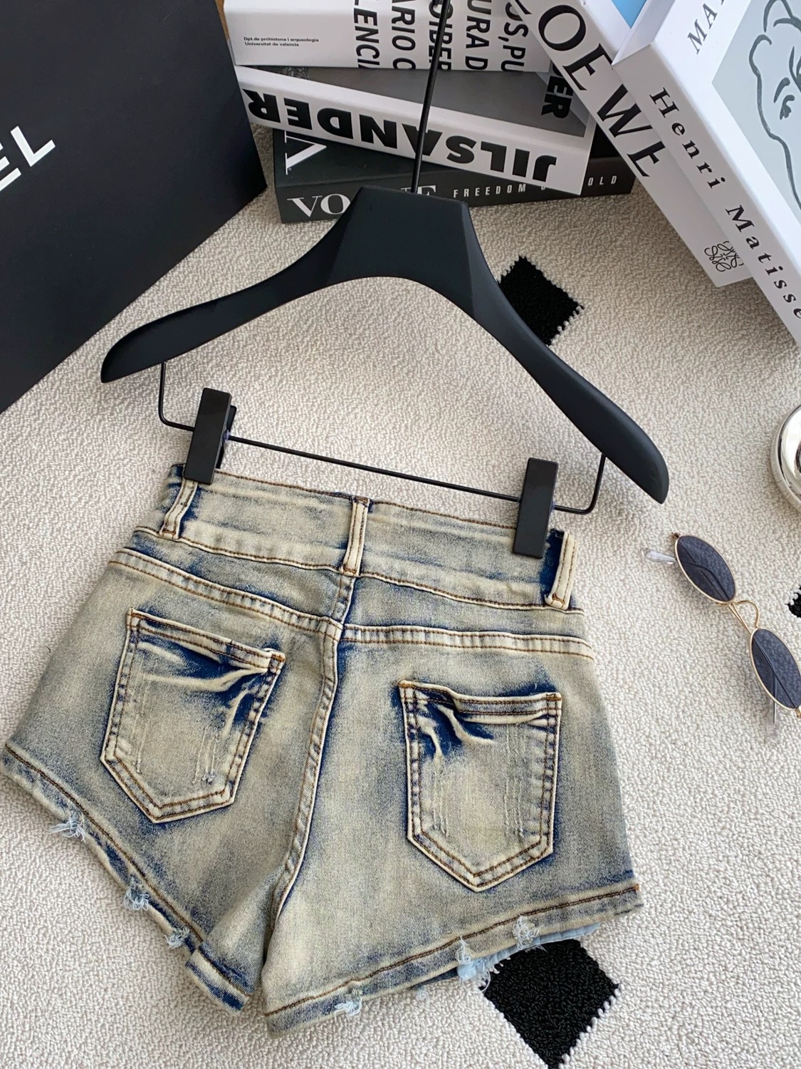 Smell the roses denim shorts DS128 image