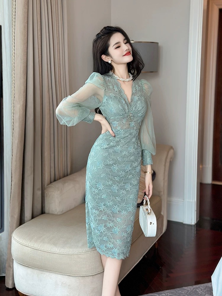 So formal lace dress FBC403