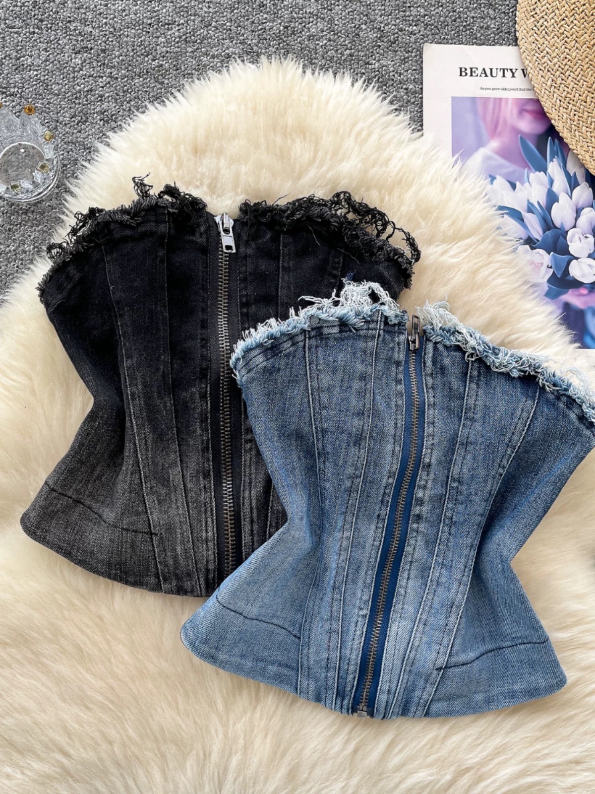 Can’t be tamed denim top DTO149