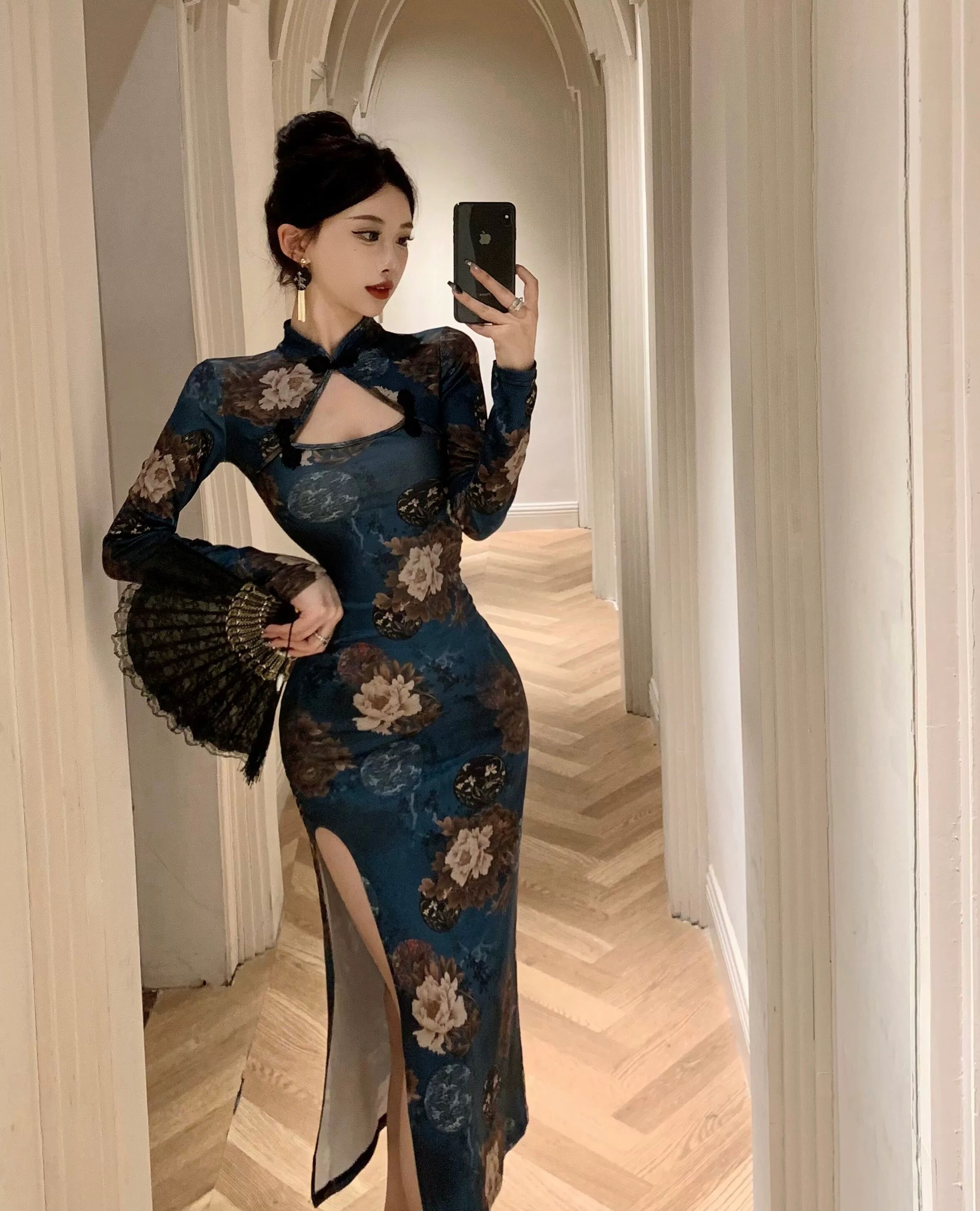 Floral babe qipao dress Q115 image