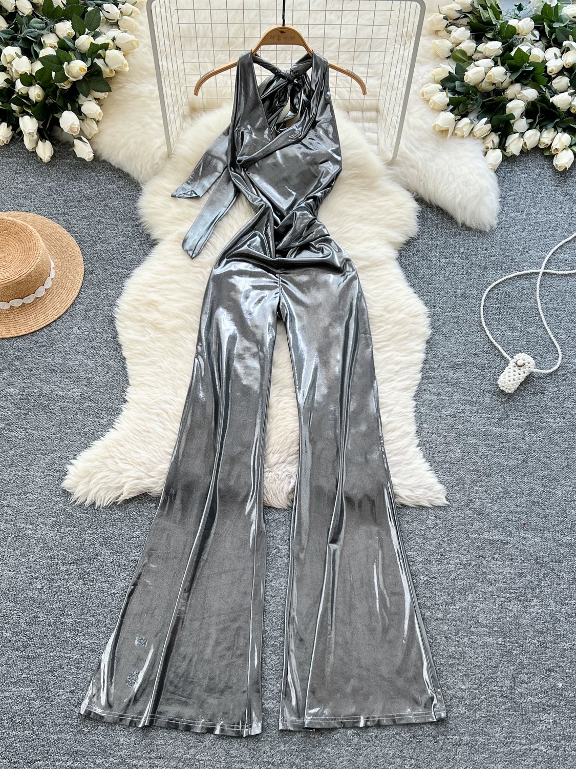 Formal best metallic jumpsuit FJS122 image