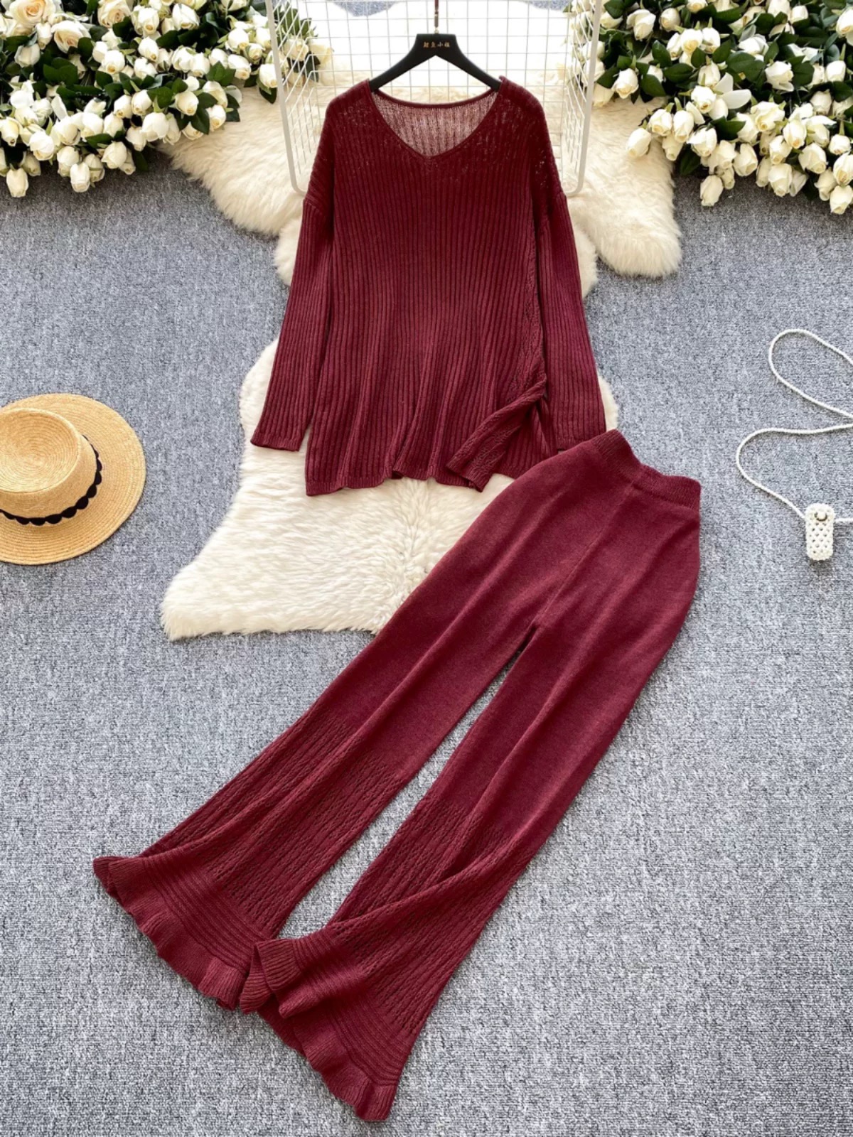 Noir elegance knitted set KTP313 image