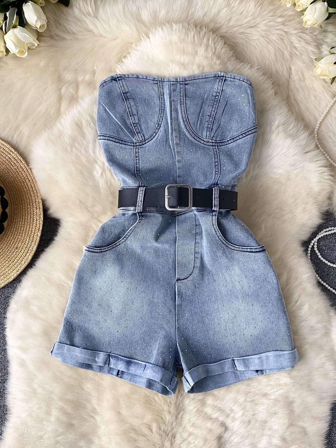Hollywood babe denim jumpsuit DJS107