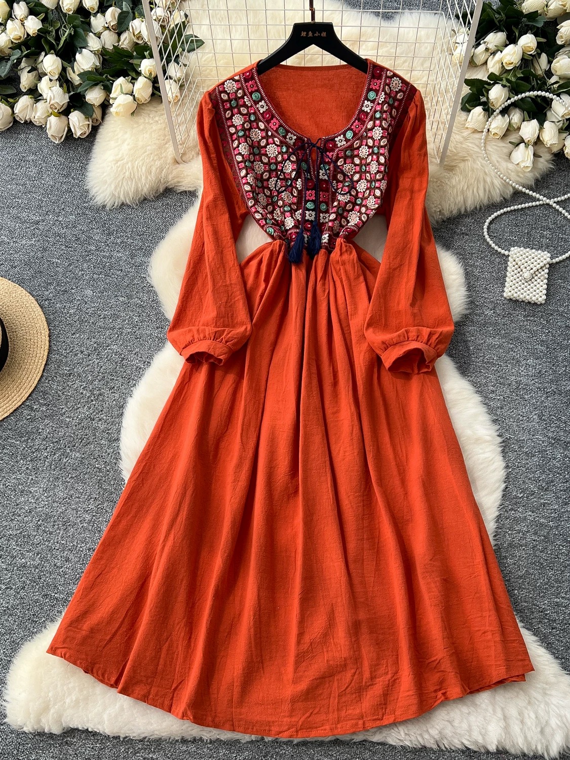 Luxury views embroidery dress CD1842 image