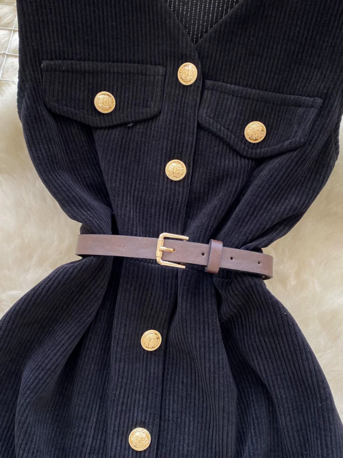 Noble behaviour corduroy dress & belt  CD1970 image