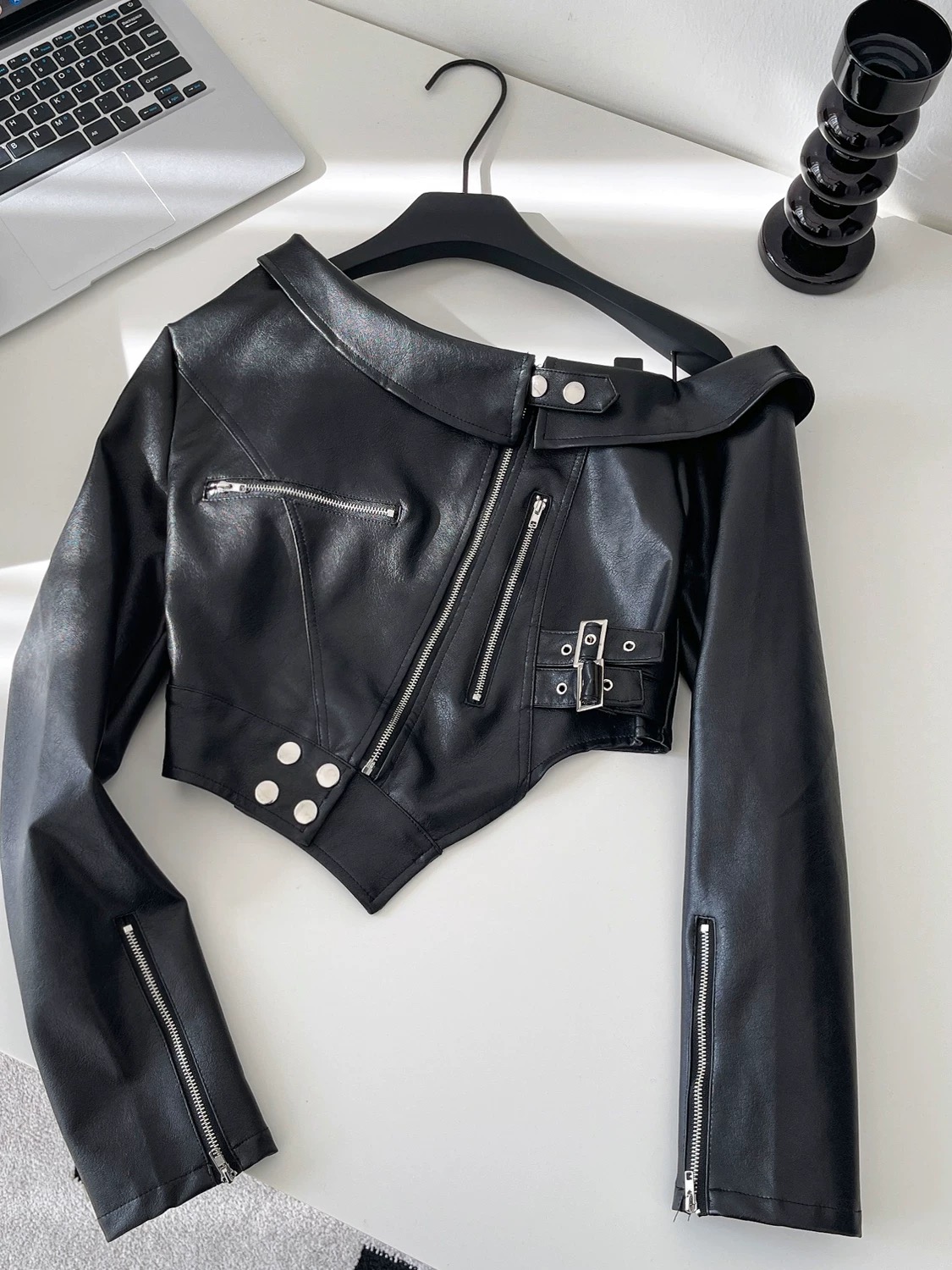 Toggled in love leather top CTO583 image
