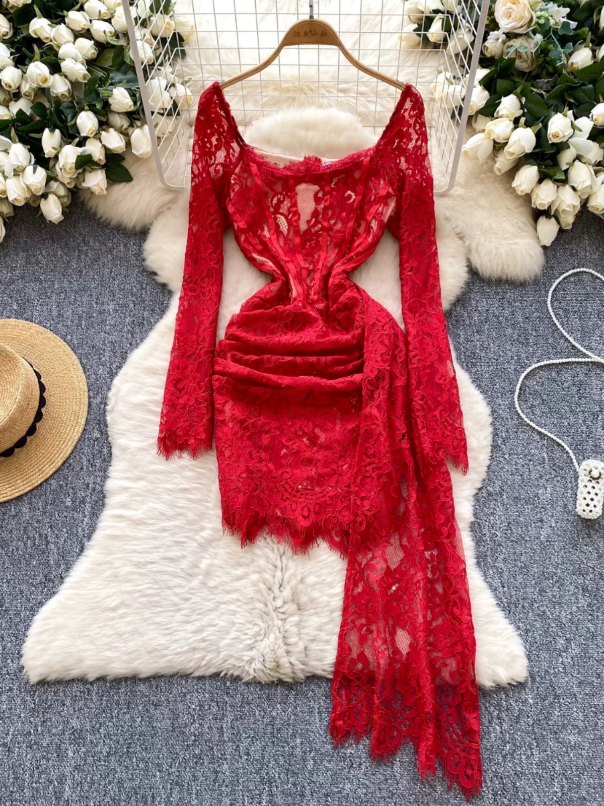 Hard to get lace dress EBC313