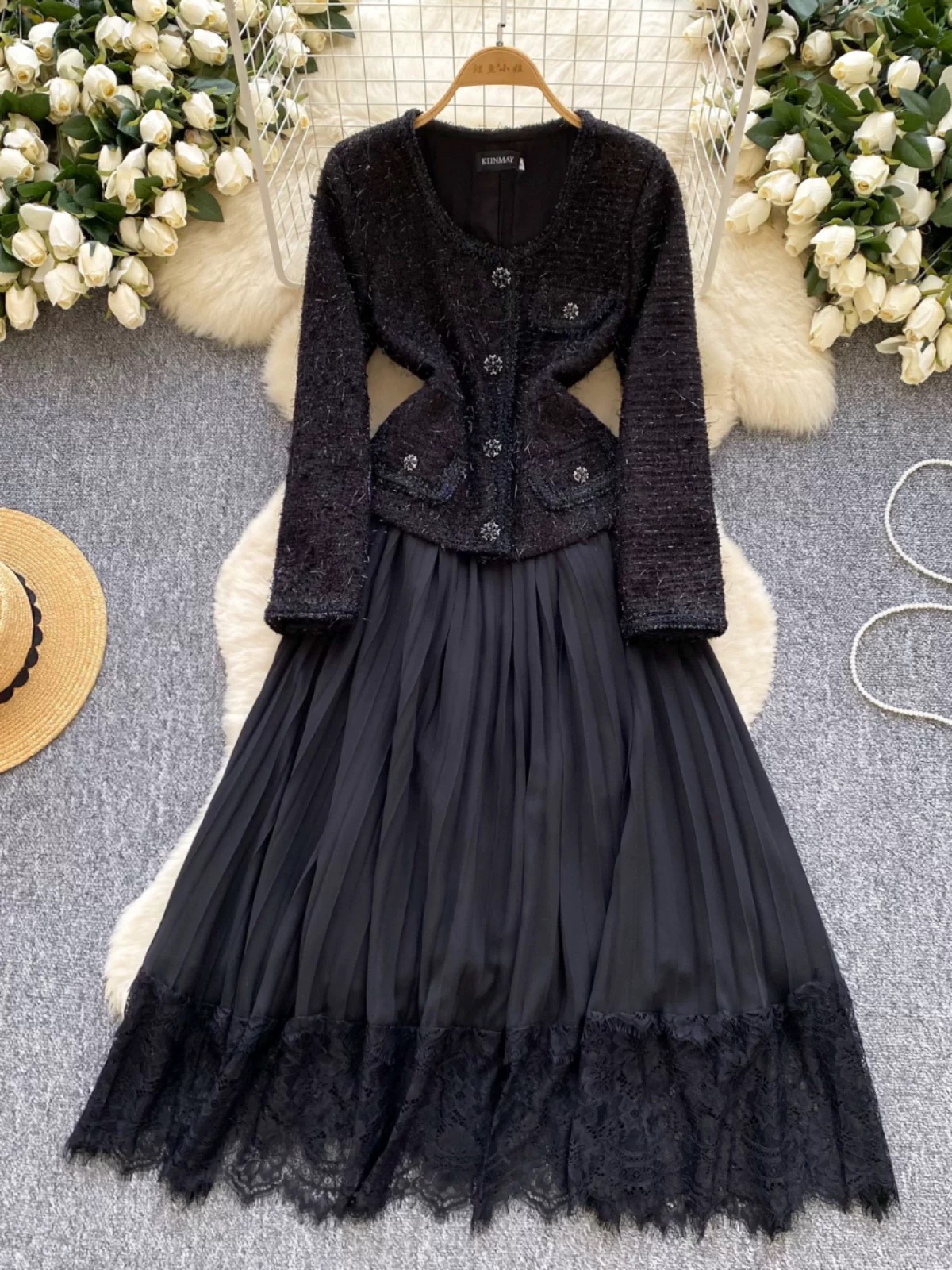 Majestic swirl tweed dress FD1387 image