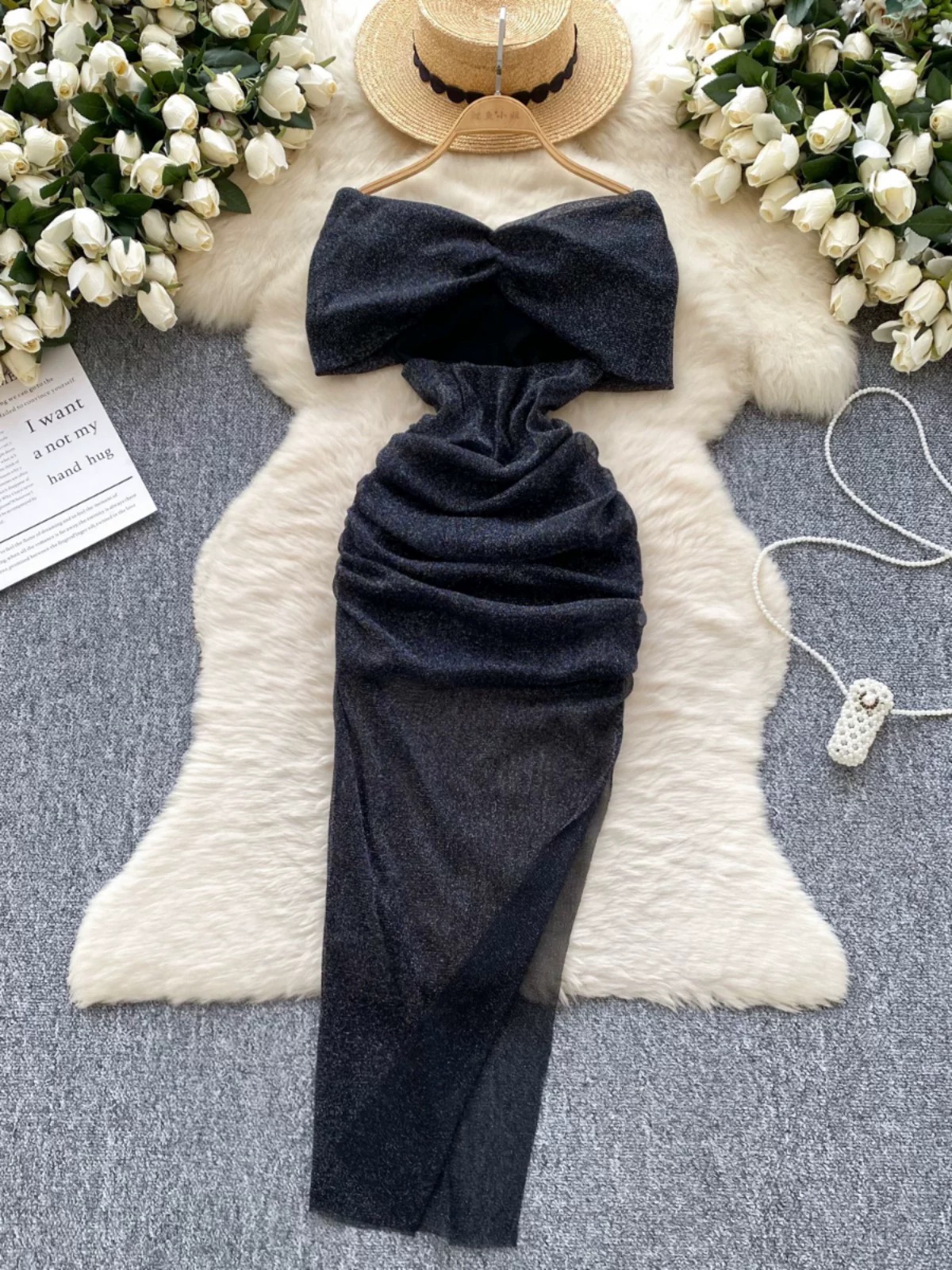 Trick or treat yourself mesh shimmer dress FBC471 image