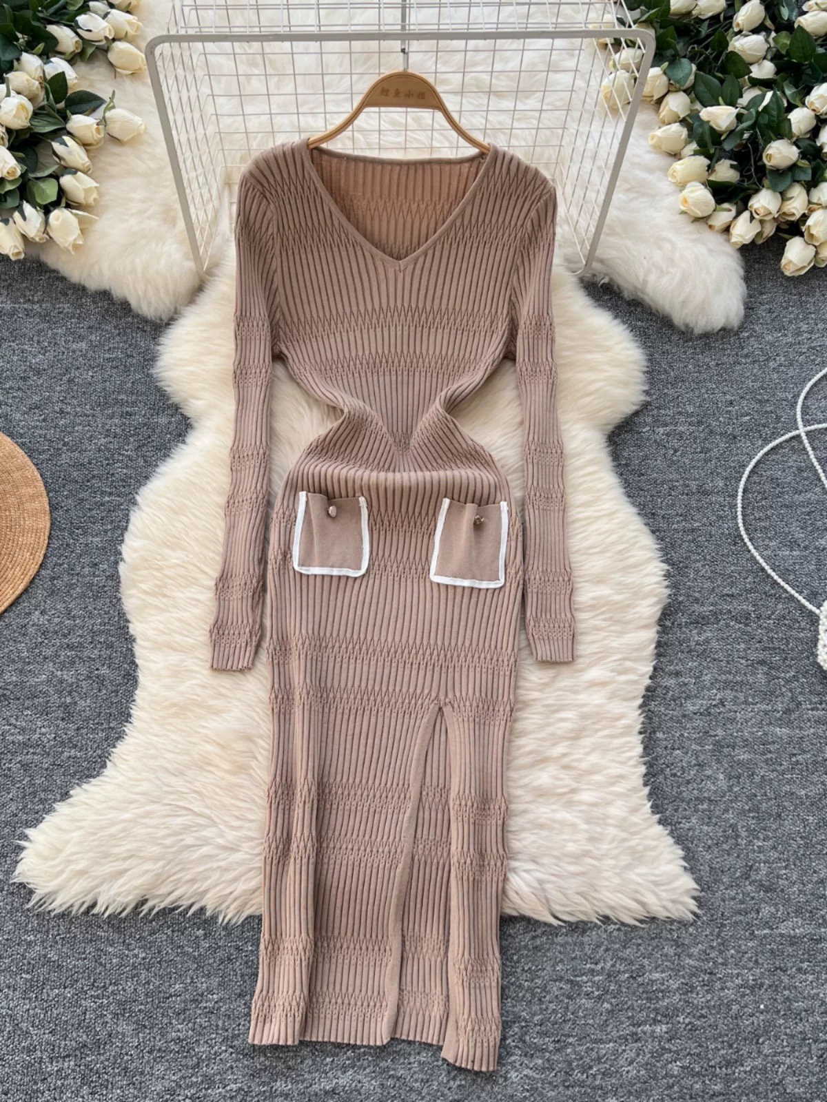 Pushing through knitted dress KBC262 image