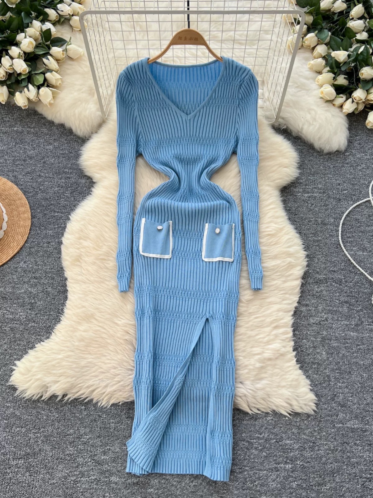 Pushing through knitted dress KBC262 image