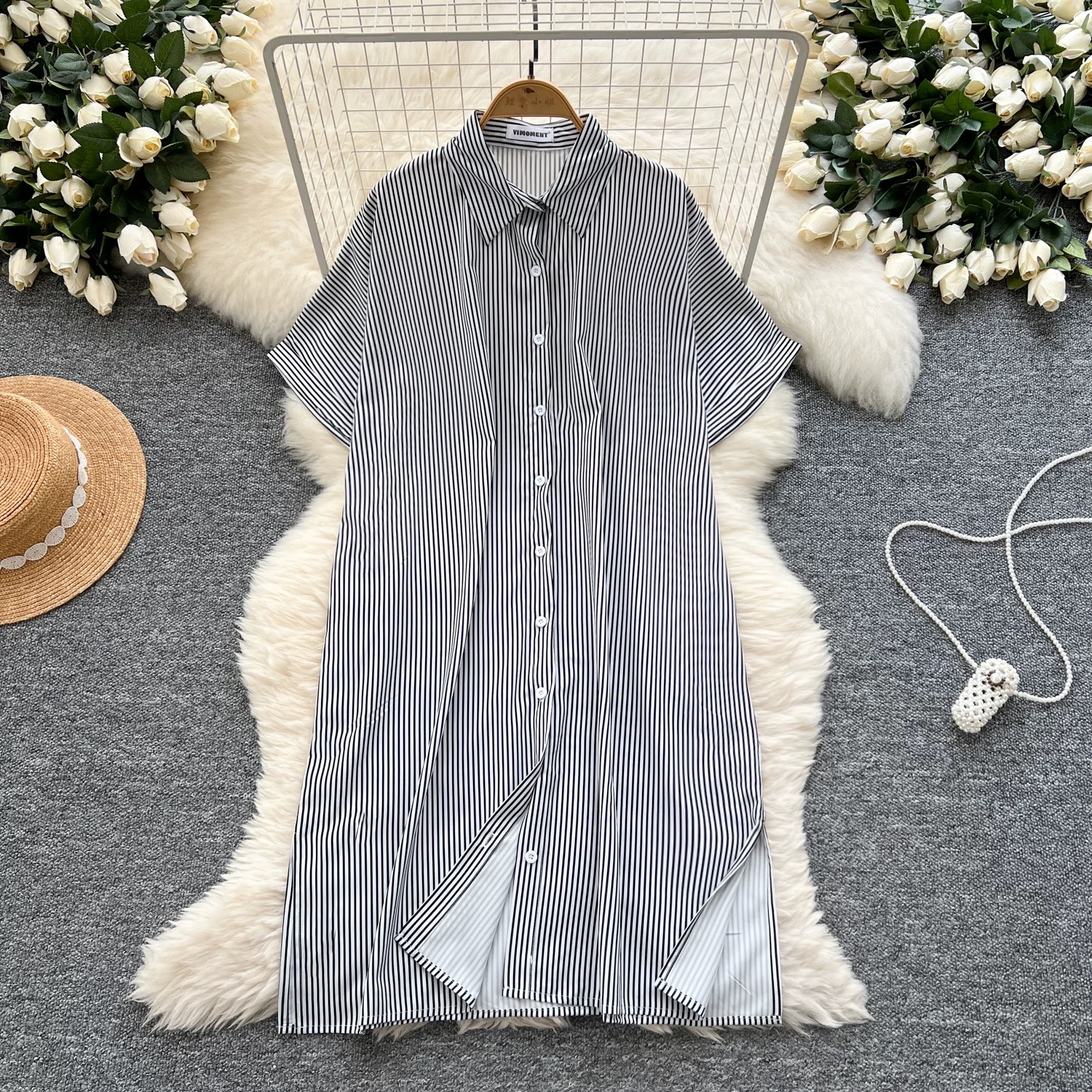 Palm trees and ocean shirt dress SD125 image