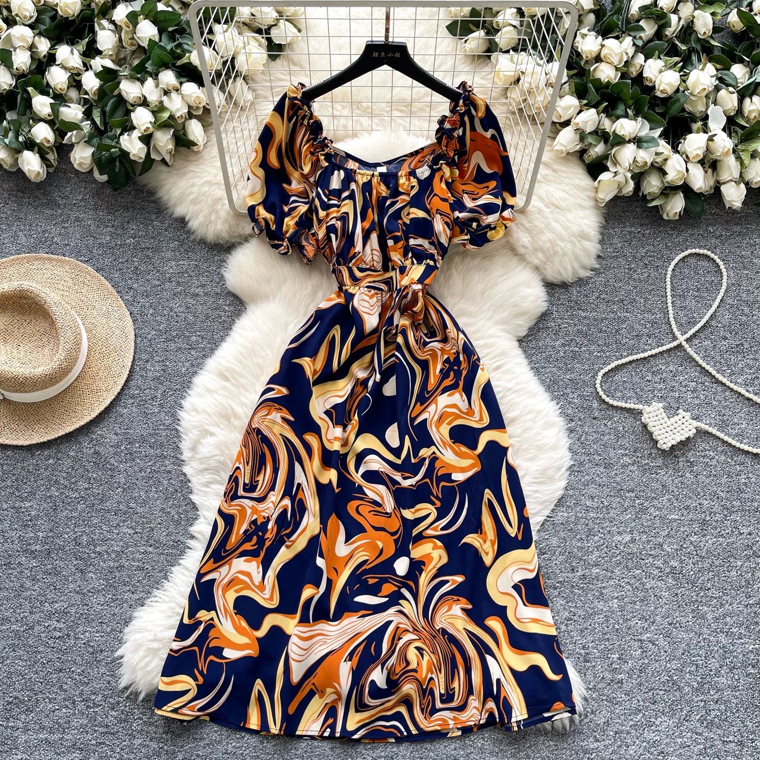Bound to me print dress CD455 image