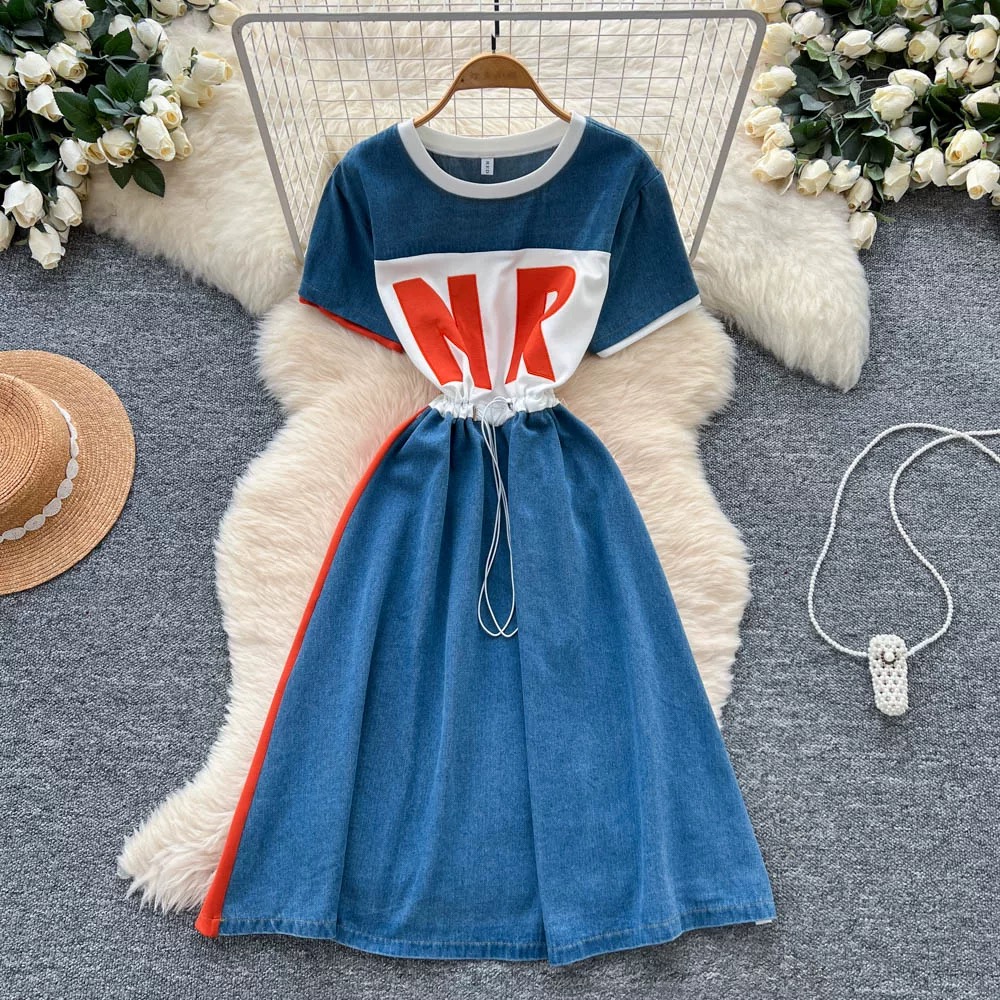 Wine and dine denim dress DD117 image