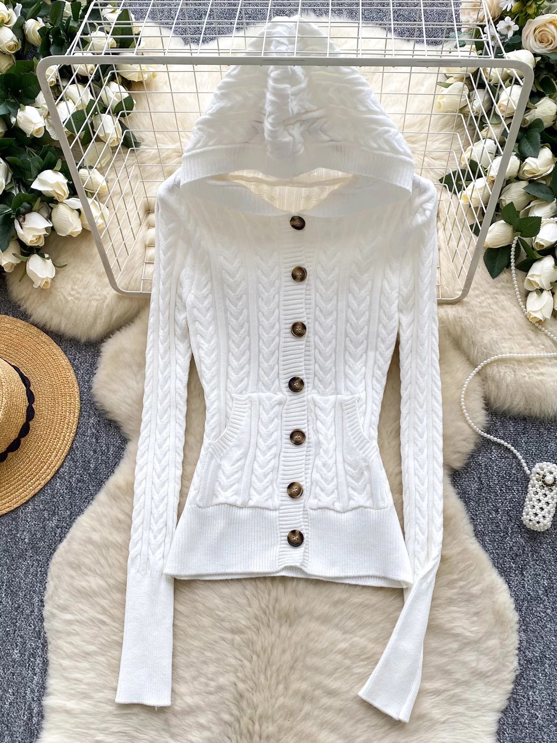 Wool babe hoodie top KTO239