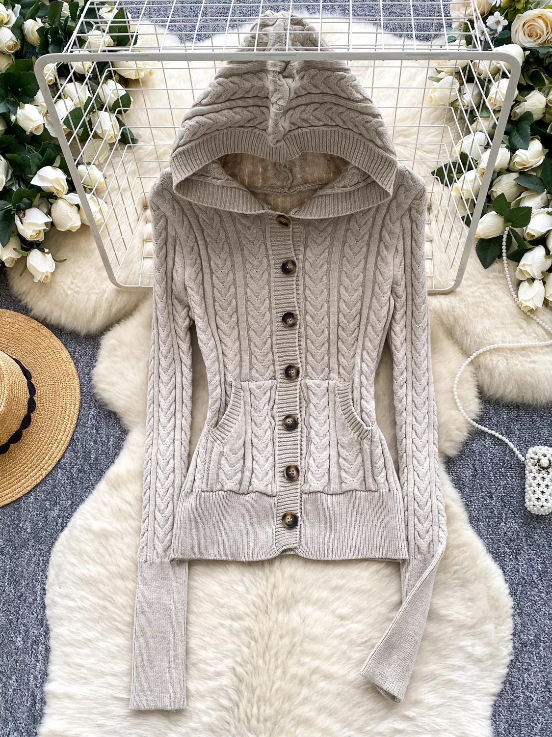 Wool babe hoodie top KTO239 images