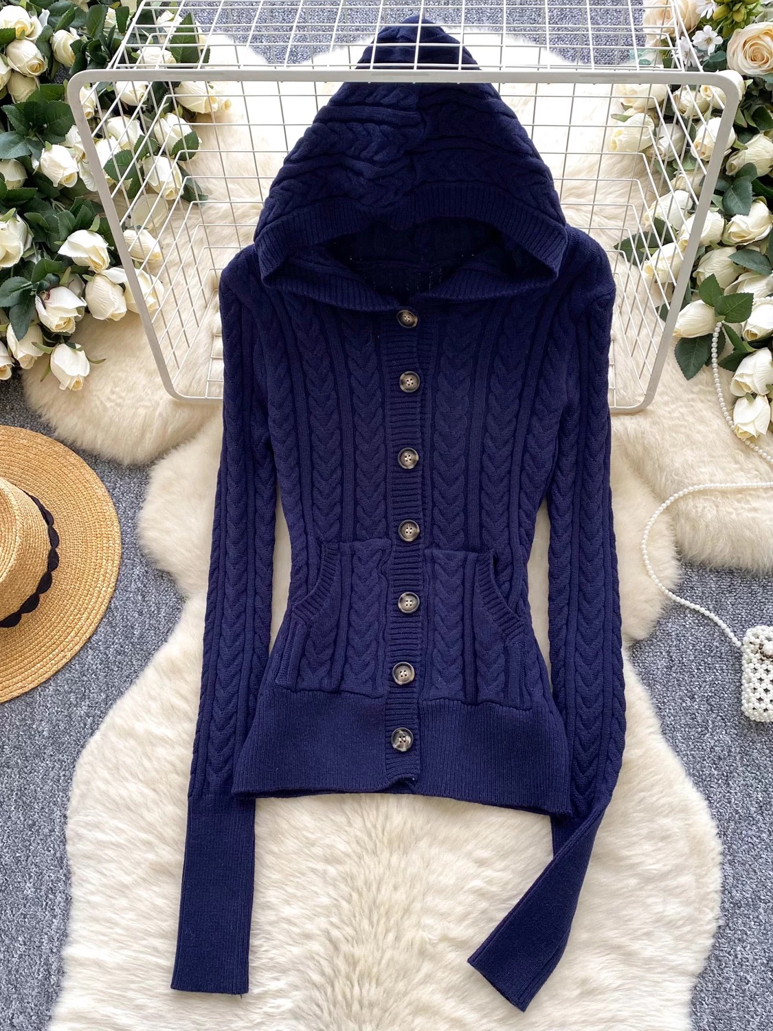 Wool babe hoodie top KTO239 images
