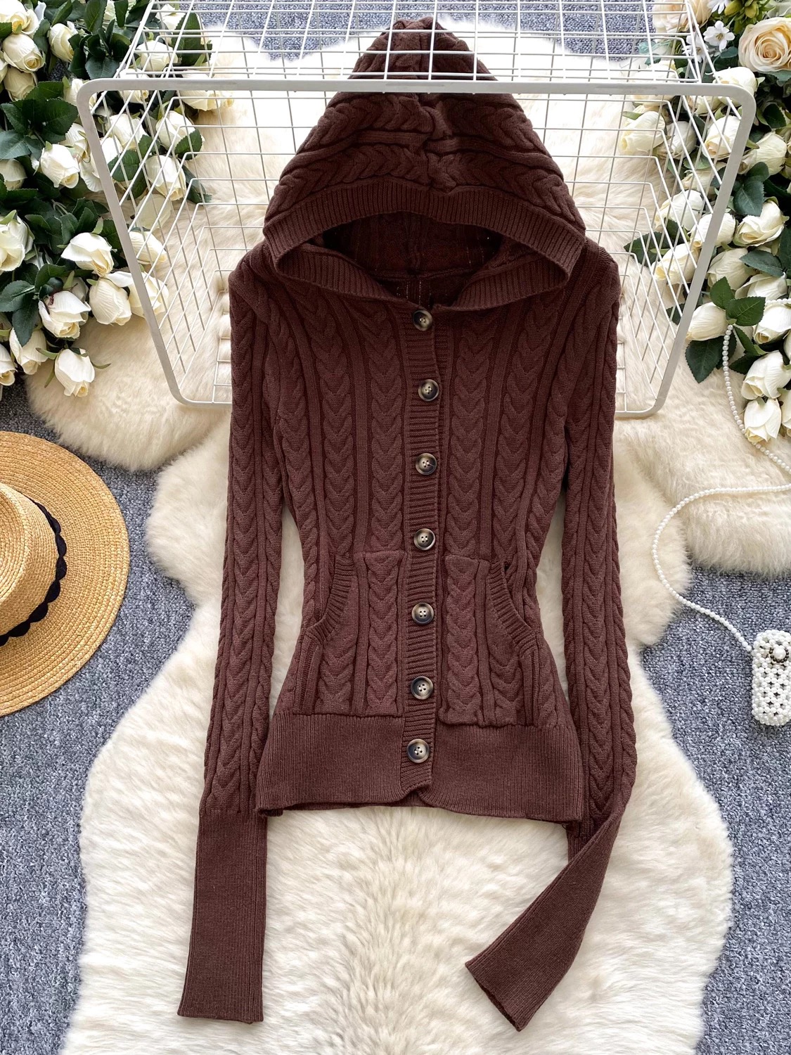 Wool babe hoodie top KTO239 images