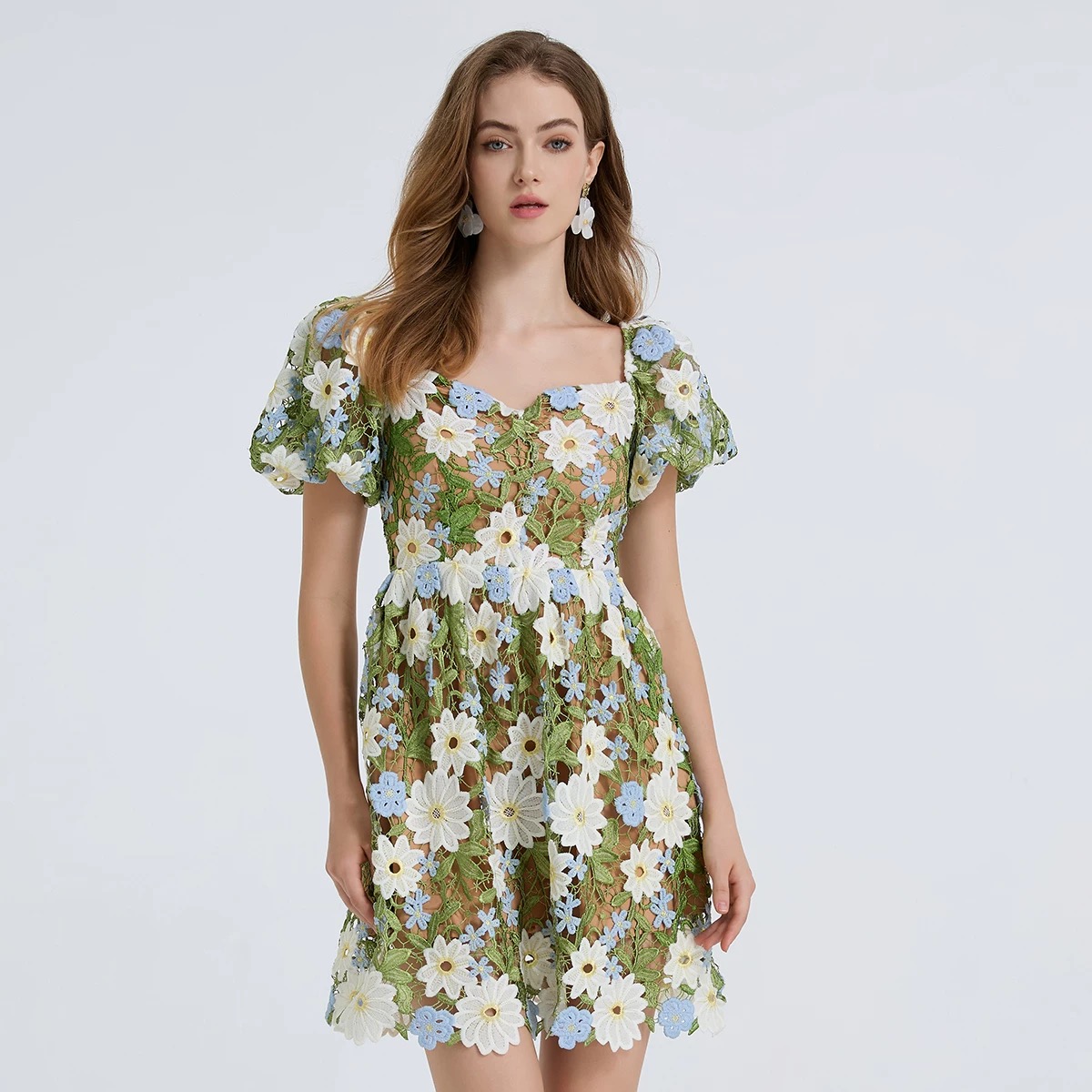 Made my point lace dress CD444 image