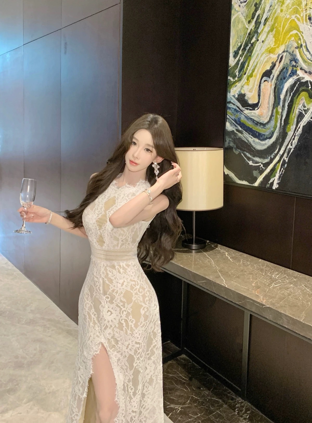 Seductress party lace dress  FD469 image