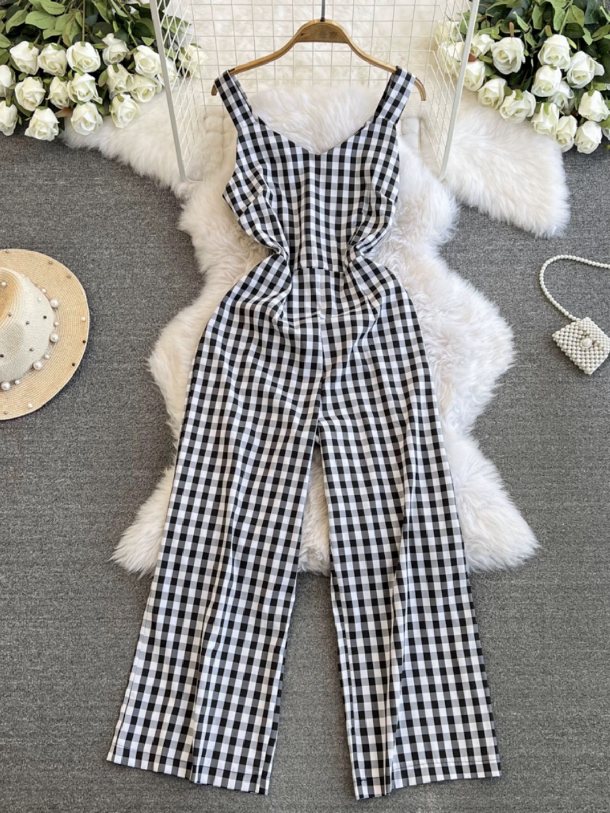 Twice the option plaid jumpsuit CJS133 image