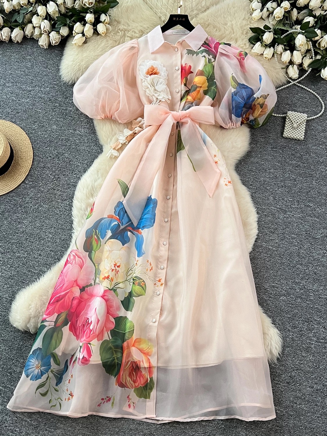 Fall in love with me royal print dress ED151 image