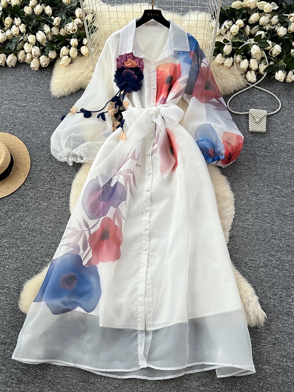 Having a moment print dress ED150 image