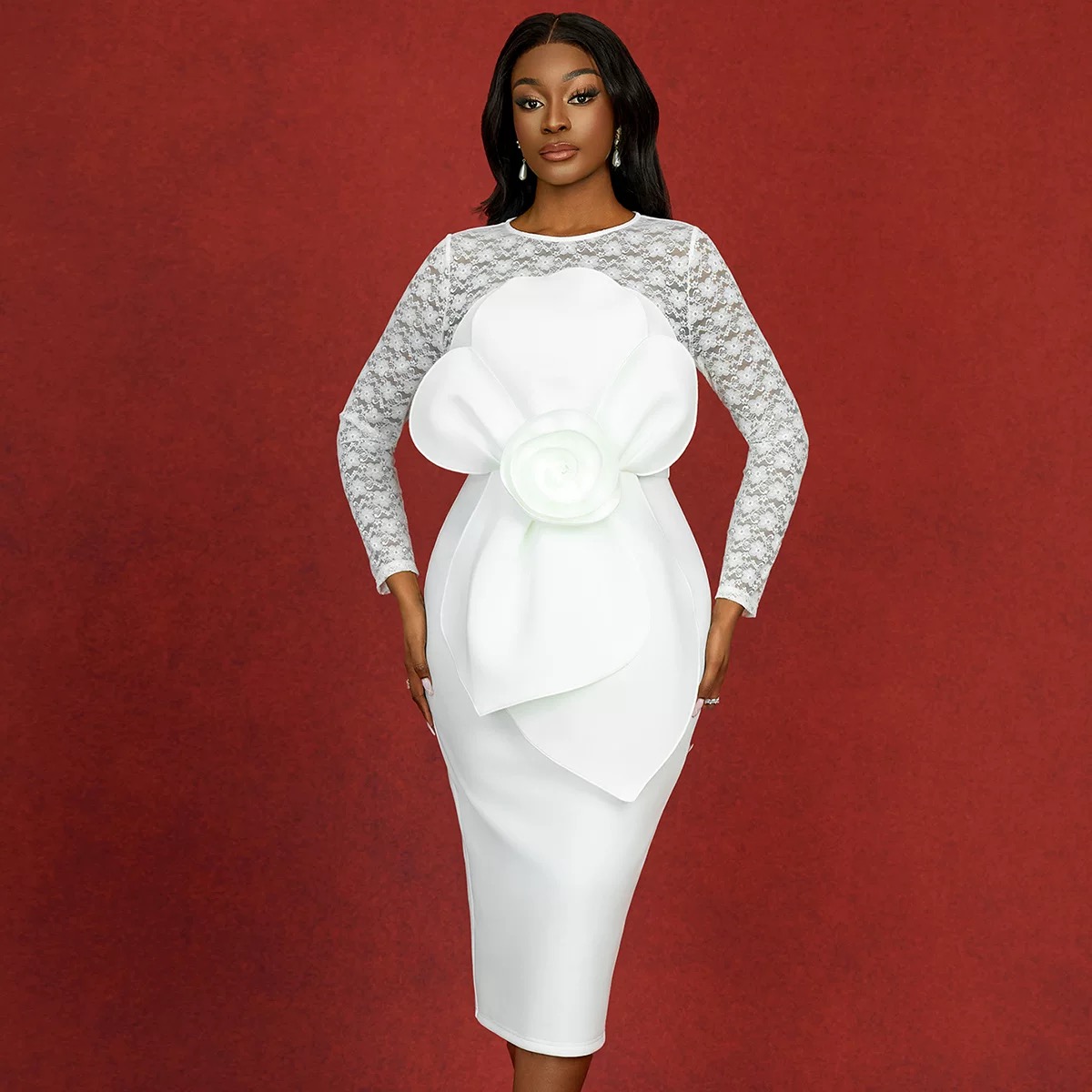 Modern day romance lace dress EBC282 image