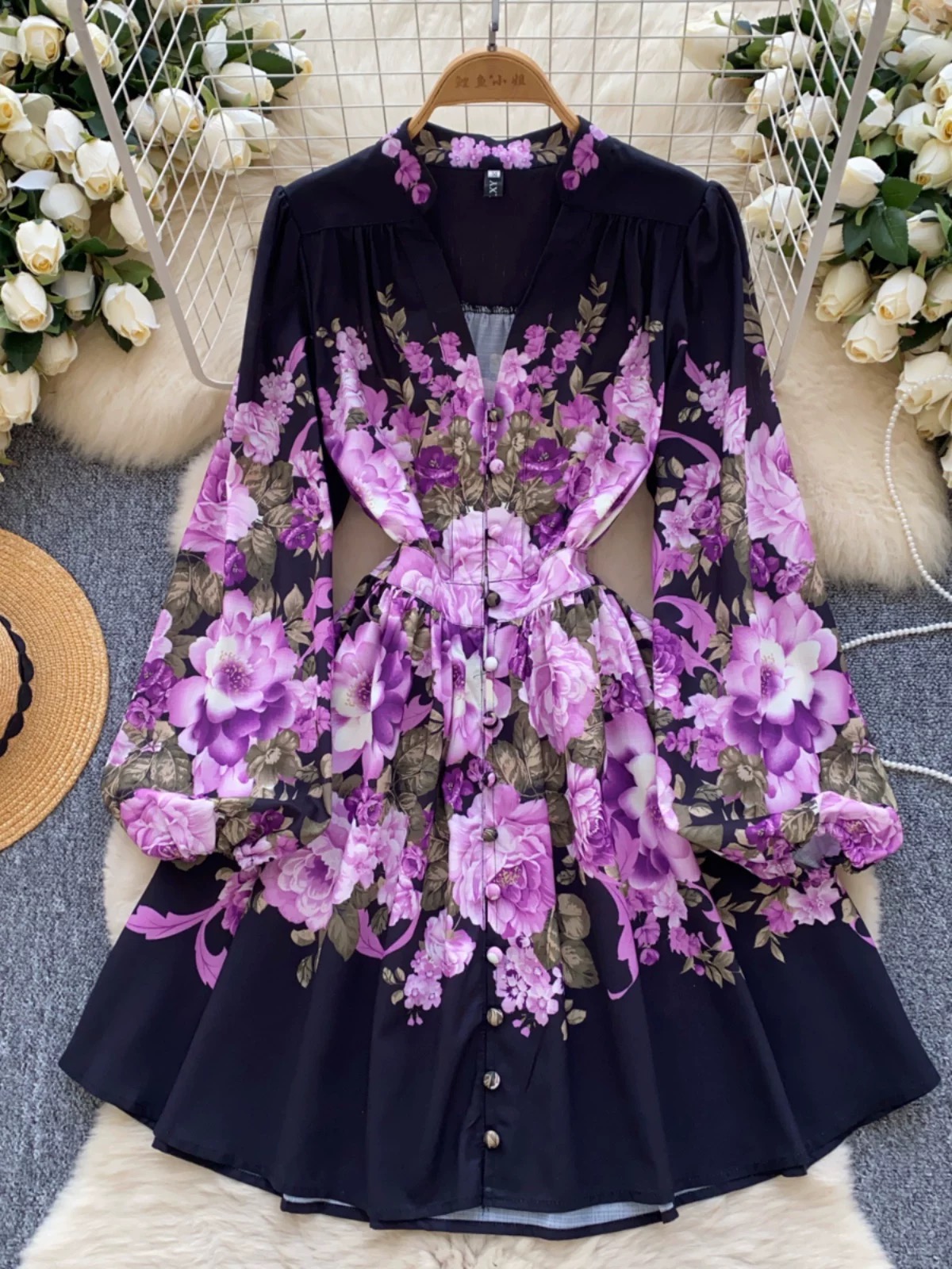 Brighten up the night print dress ED177 image