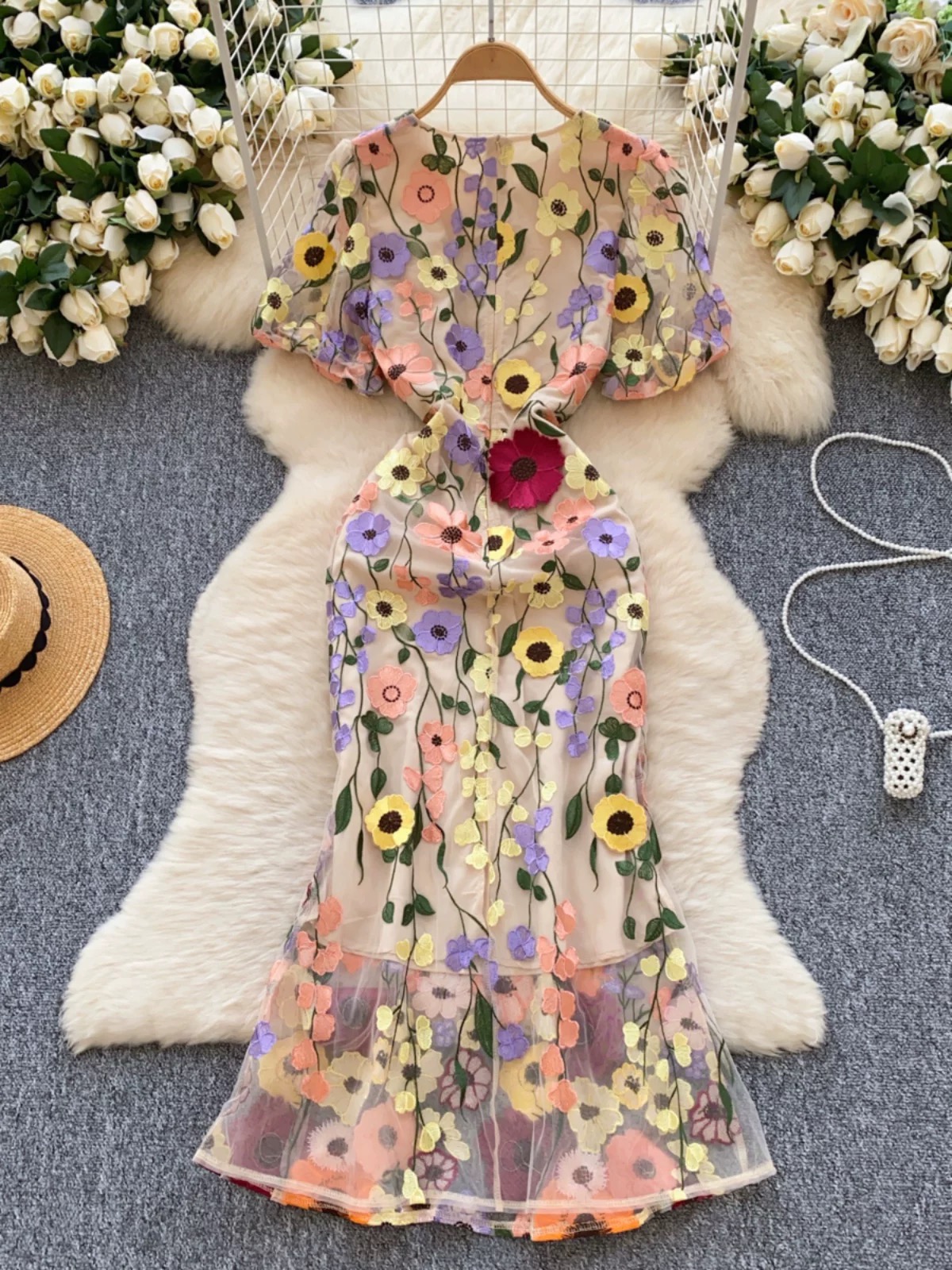 Floral woman dress EBC259 image