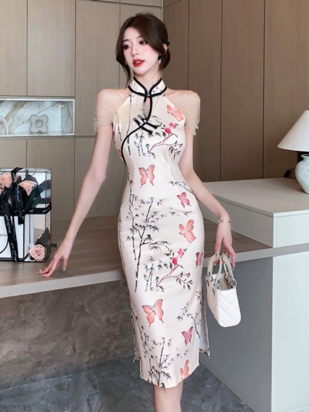 Snatched body qipao dress Q158 image