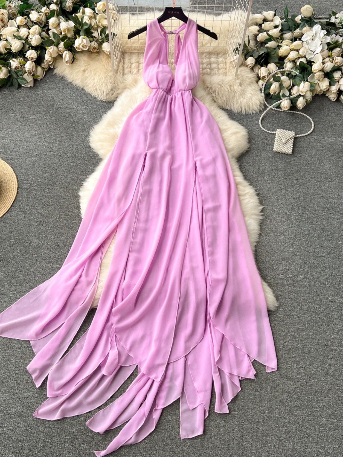 Feel my rhythm spilt chiffon dress CD904