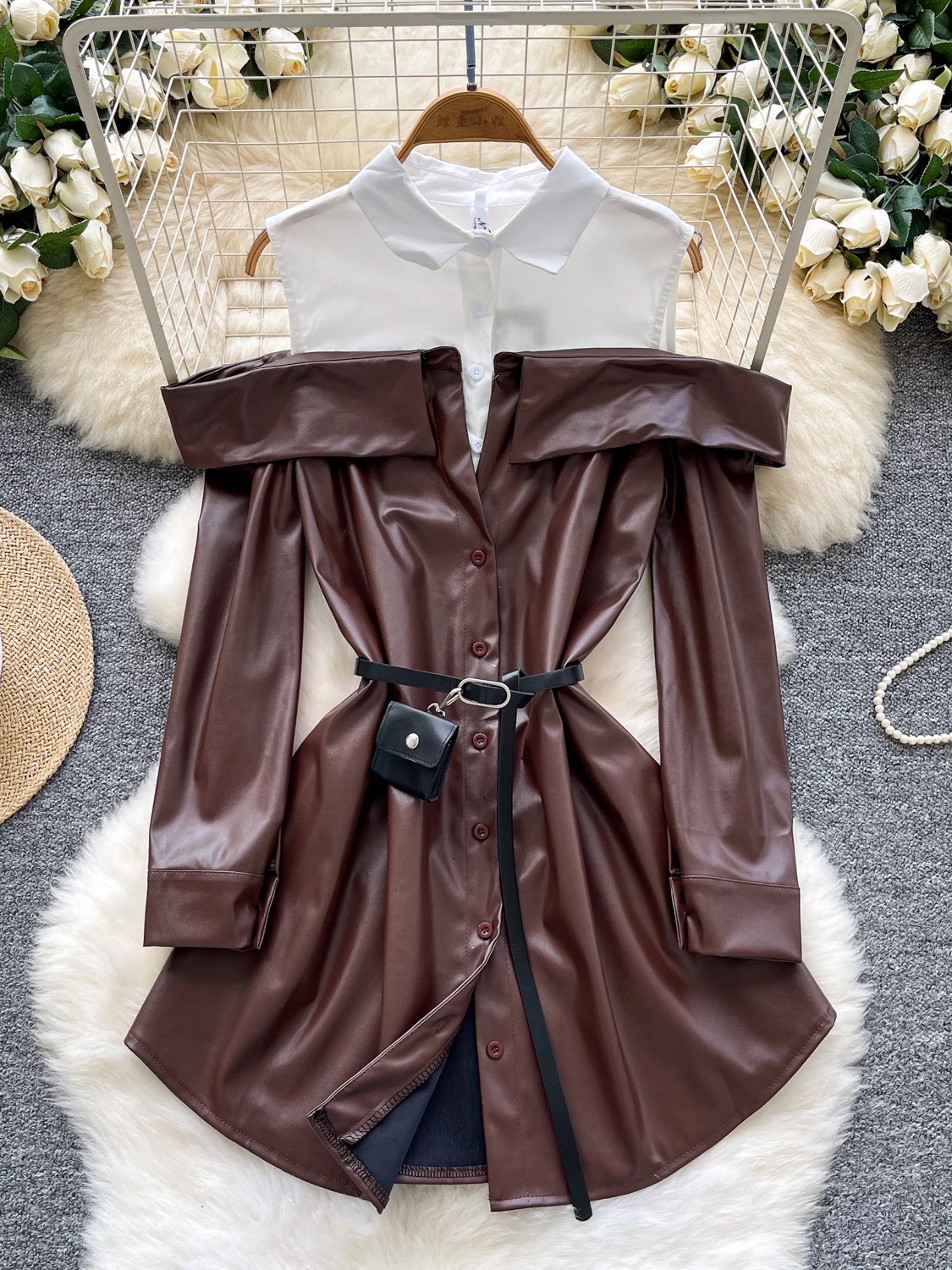 Born to slay leather shirt SH178