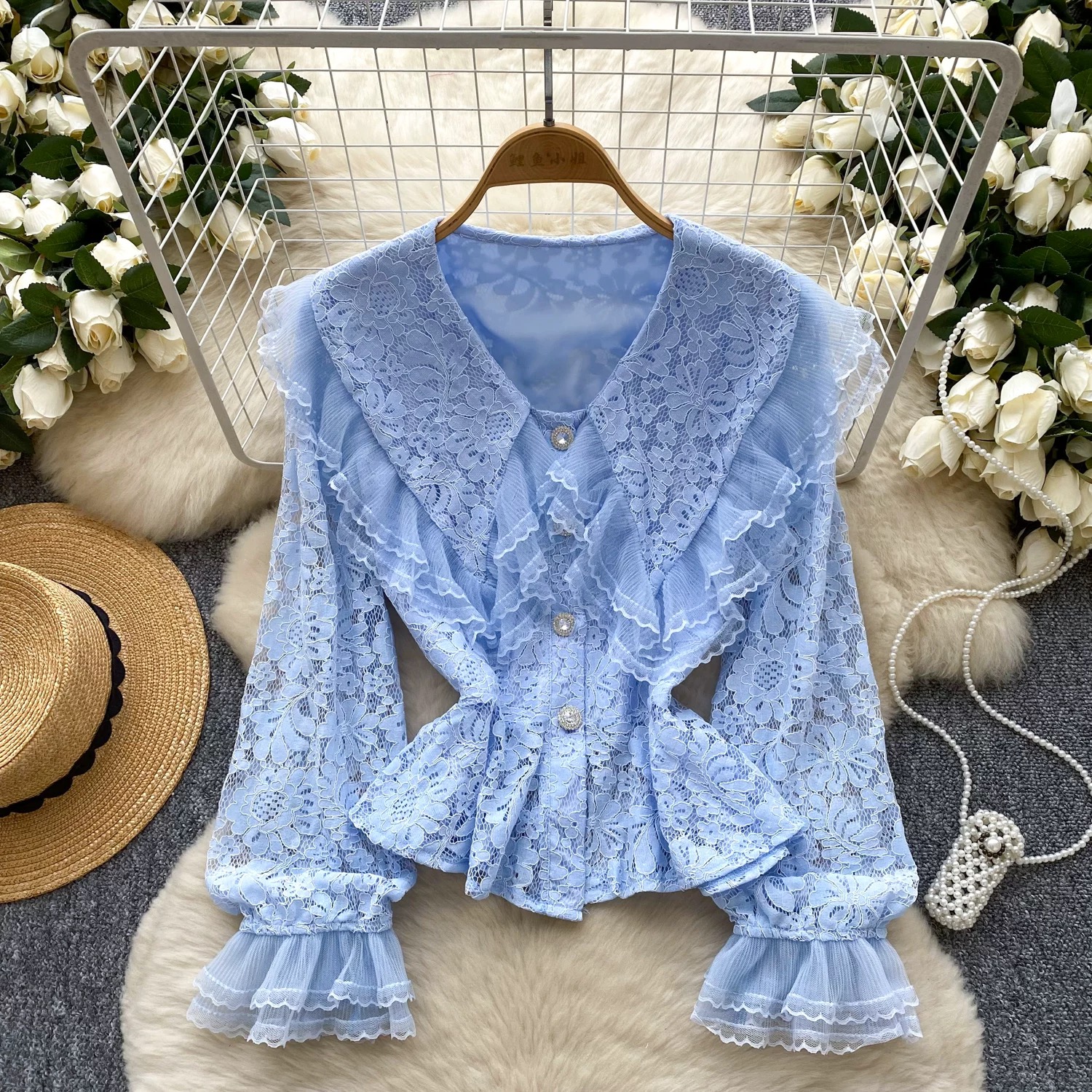 Love attitude lace top FTO244 images