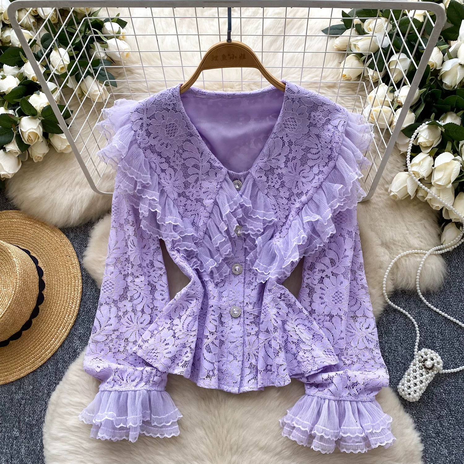 Love attitude lace top FTO244 images