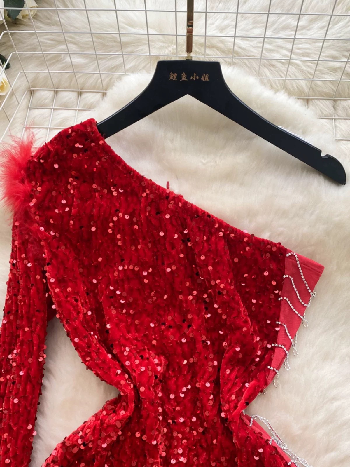 Over the loop disco party sequin dress EBC251 images