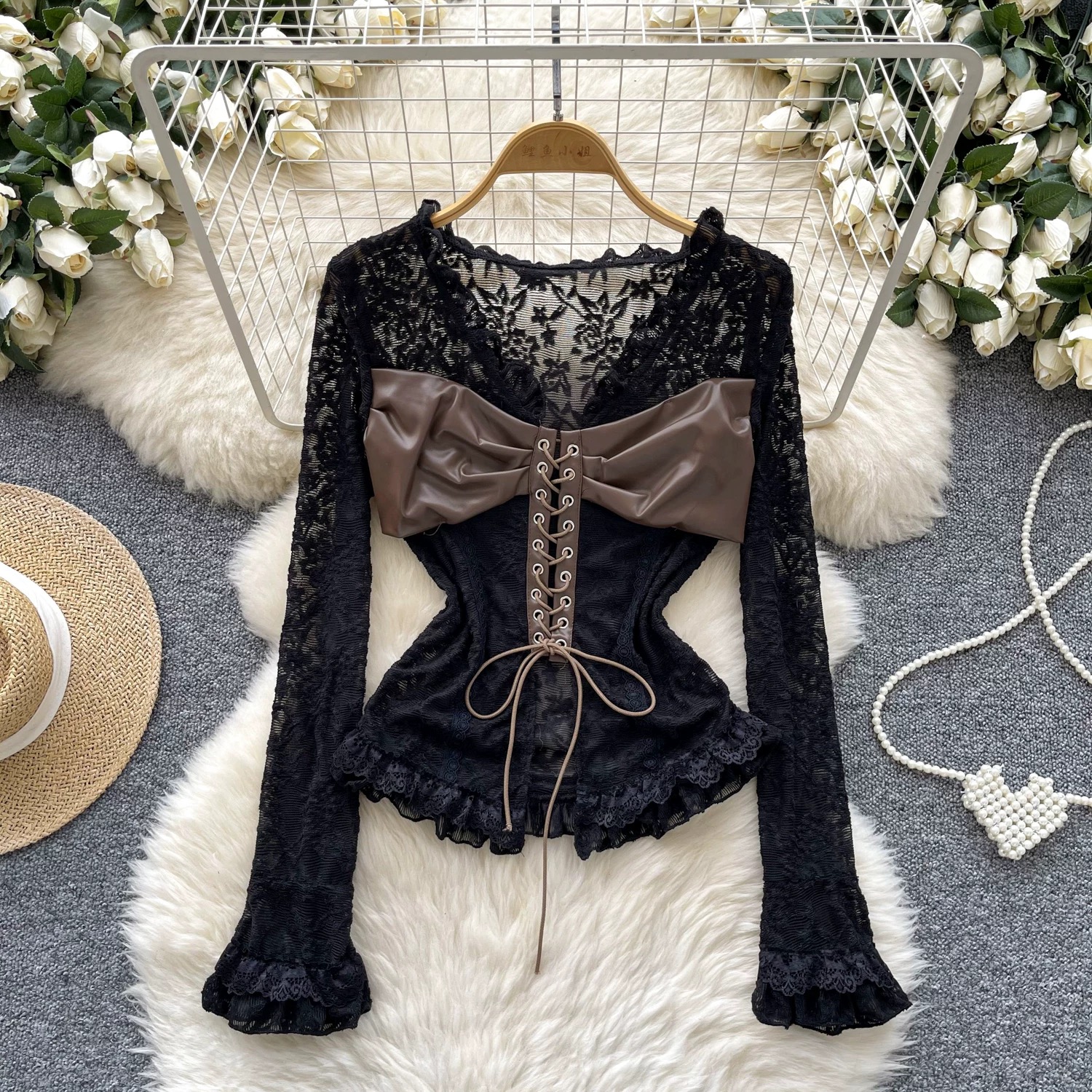 Love you everyday lace top CTO691 image