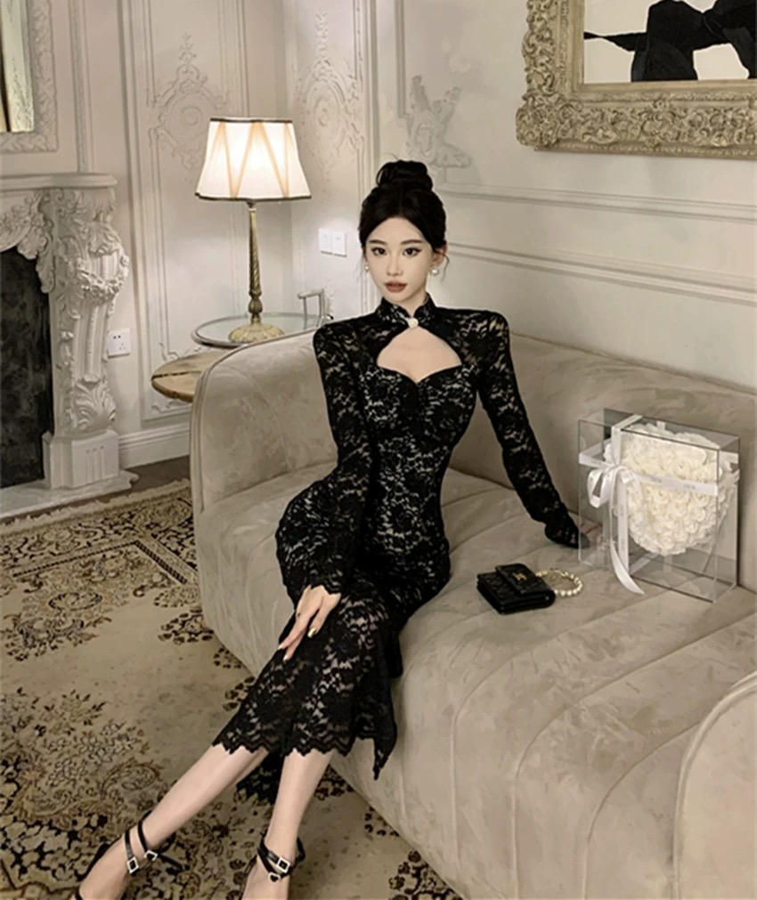 Natural queen lace dress EBC128 image